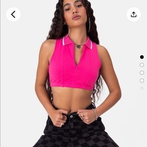 Adika pink tank crop top